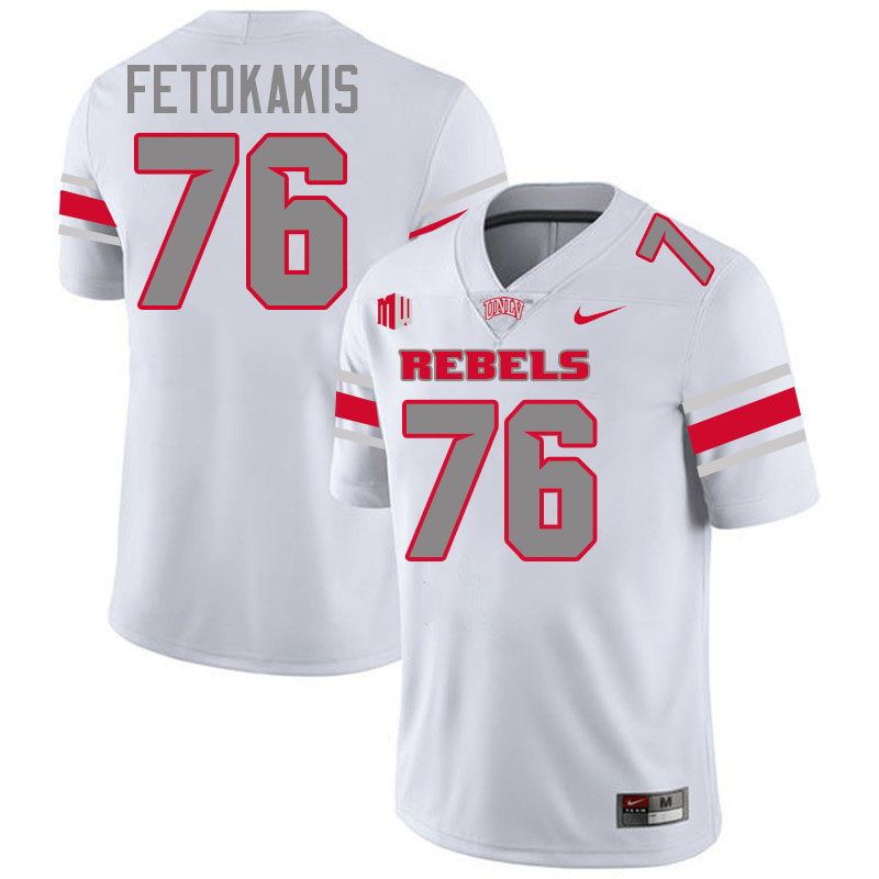 #76 Chrysanthos Fetokakis UNLV Rebels College Football Jersey Stitched-White